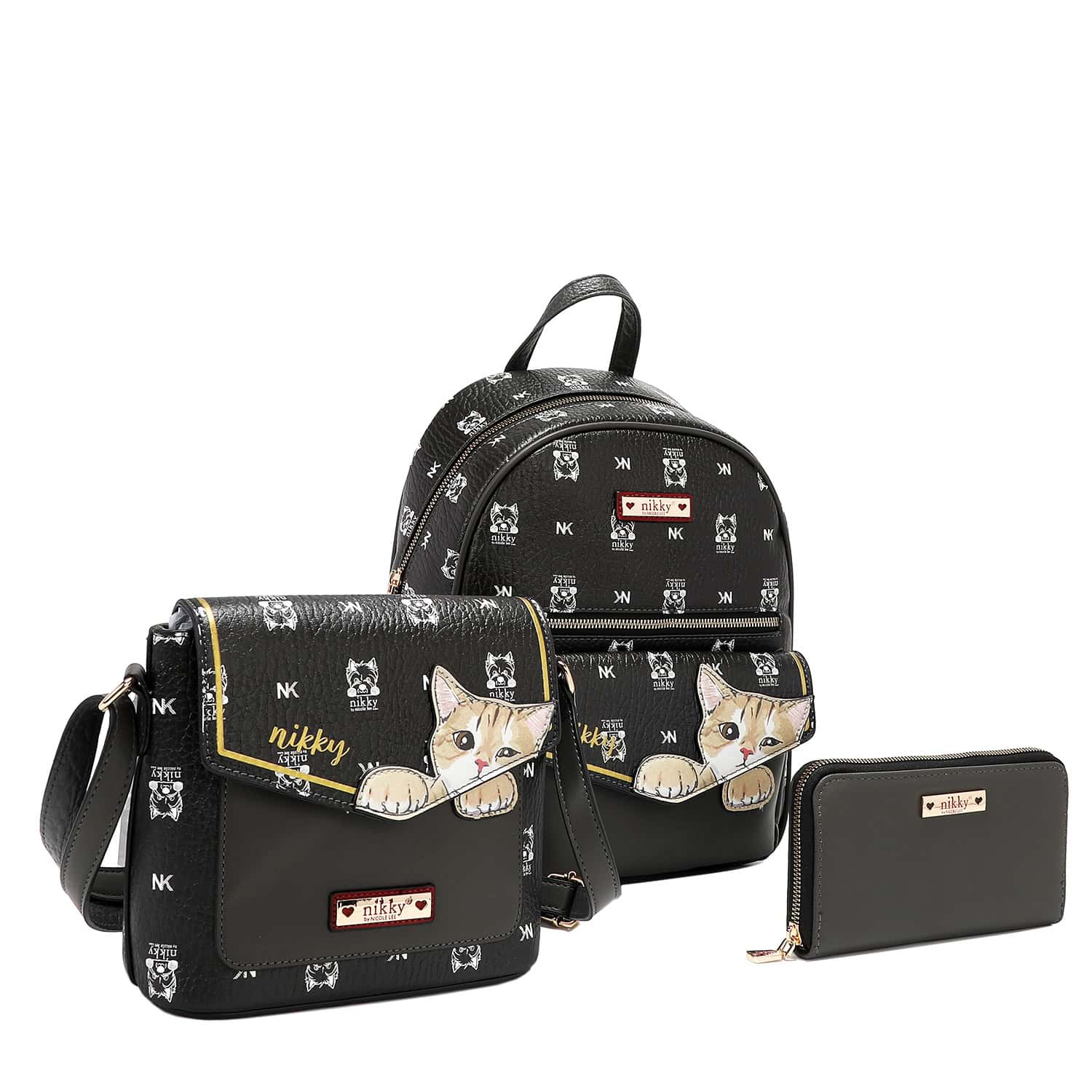 NK12832-NIKKY FINDS MEOW BLACK-FRONT ANGLE