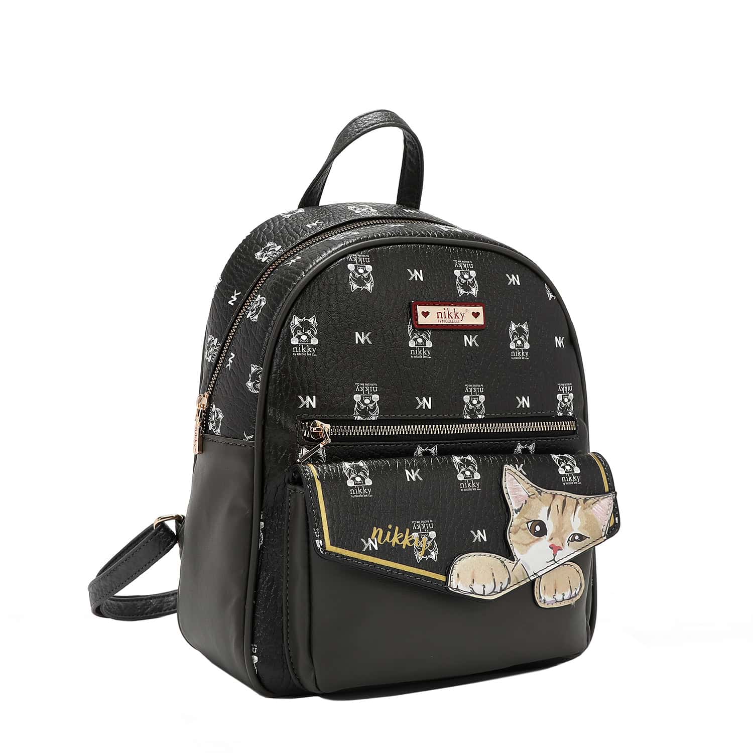 NK12832-NIKKY FINDS MEOW BLACK-LARGE -FRONT ANGLE