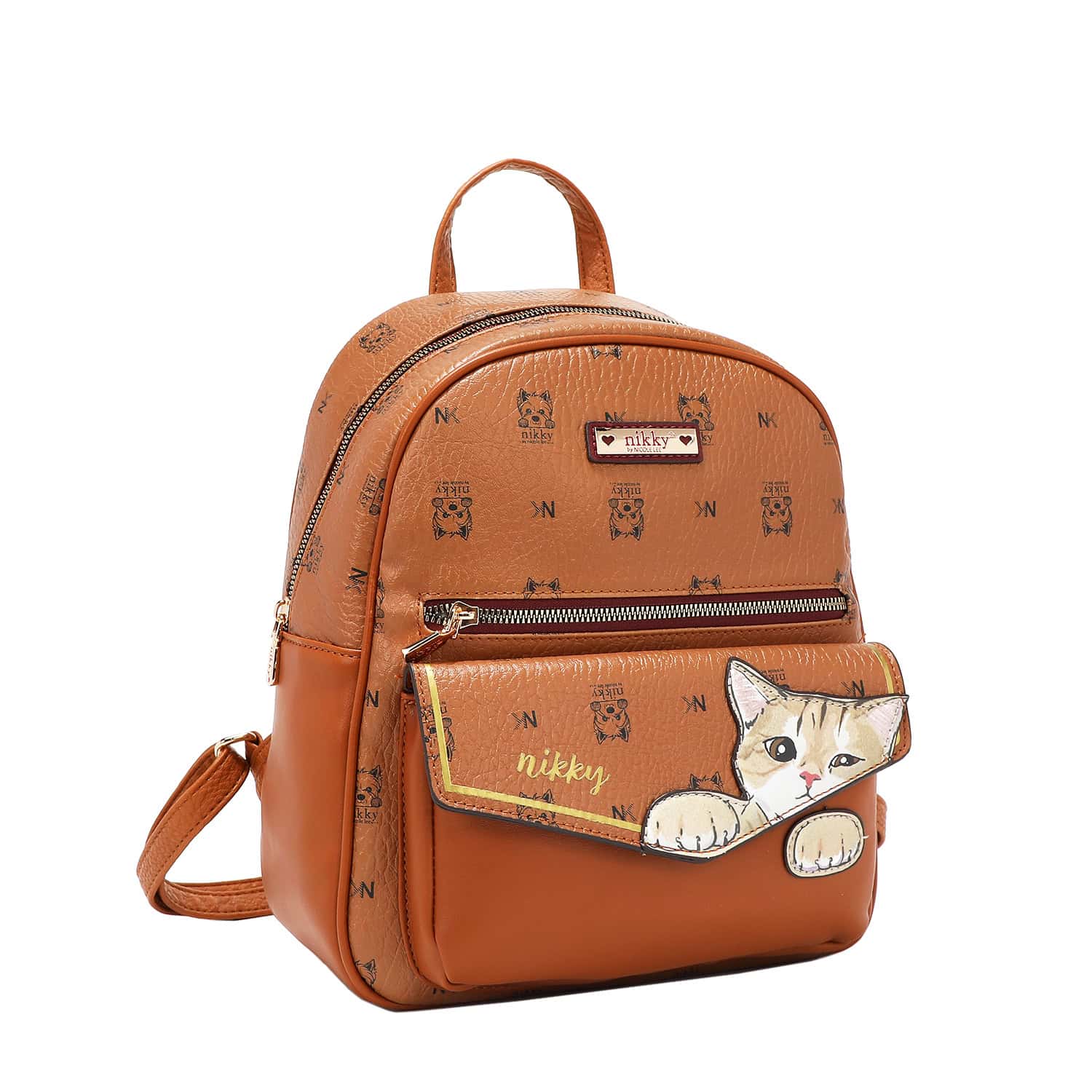 NK12832-NIKKY FINDS MEOW BROWN- LARGE -FRONT ANGLE