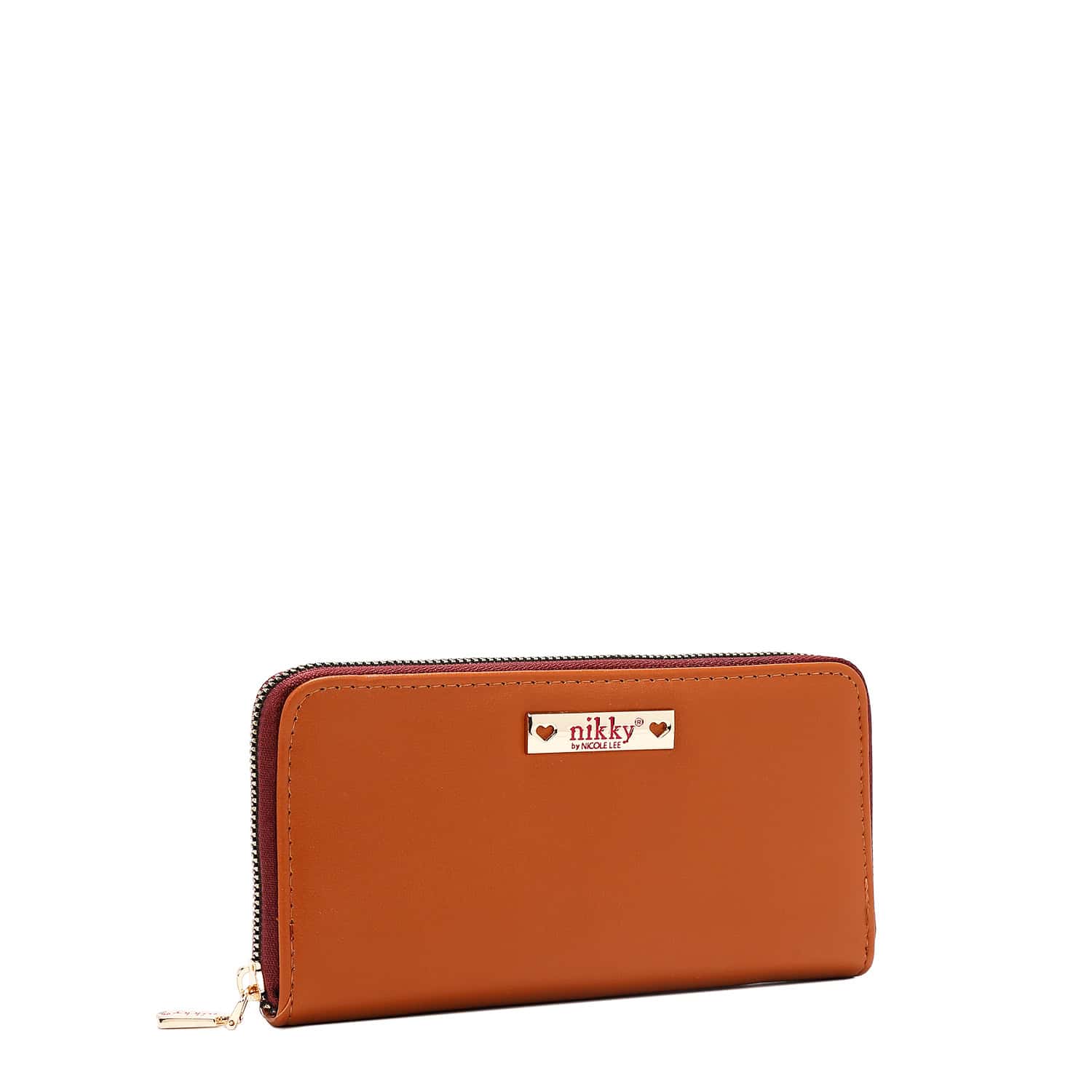 NK12832-NIKKY FINDS MEOW BROWN-WALLET- FRONT ANGLE